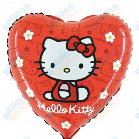 Ballon Hello Kitty Coeur Rouge, Ballon Anniversaire