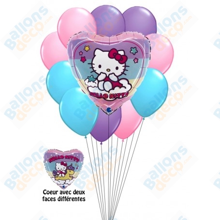 Ballons Hello Kitty Arc-en-ciel En Grappe, Décoration Anniversaire