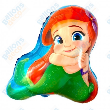 Ballon Ariel La Petite Sirène Baby, Décoration anniversaire Disney Princesse.