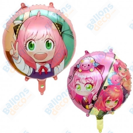 Ballon Anya Forger de Spy x Family Rond, Décoration ballon Kawaii