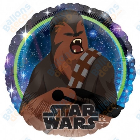 Ballon Chewbacca Star Wars Rond Disney, Décorations ballons pour anniversaire.