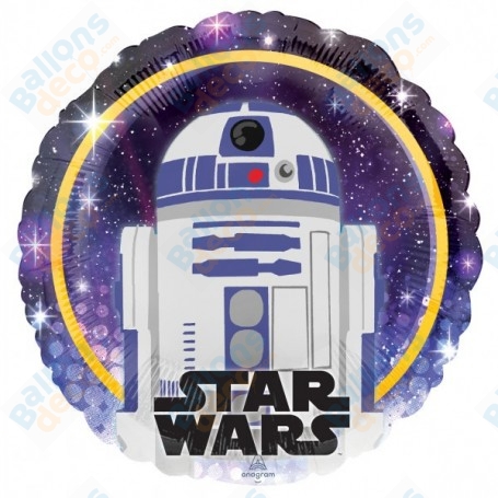 Ballon R2-D2 Star Wars Rond Disney, Décorations ballons pour anniversaire.