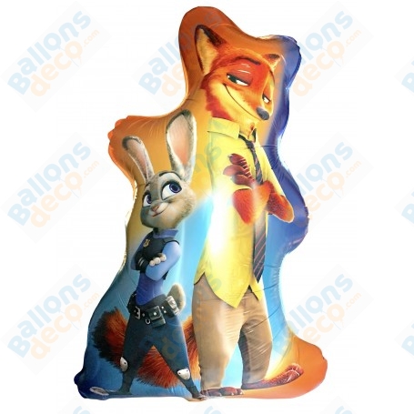 Ballon Judy et Nick de Zootopie Disney, décoration ballon anniversaire.