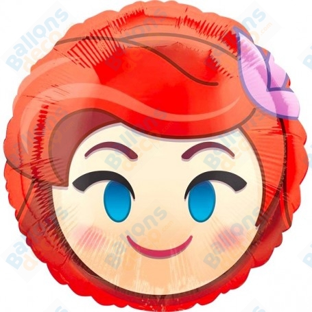 Ballon Ariel La Petite Sirène Emoji Disney, Décorations ballons pour anniversaire.