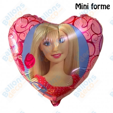 Ballon Barbie Coeur Rose Mini Air, décoration anniversaire en ballons