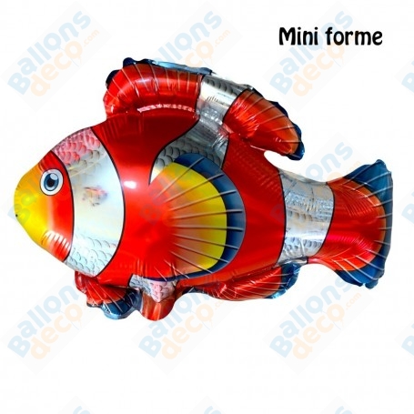 Ballon Poisson Orange Mini Air, Décoration ballons aquatique