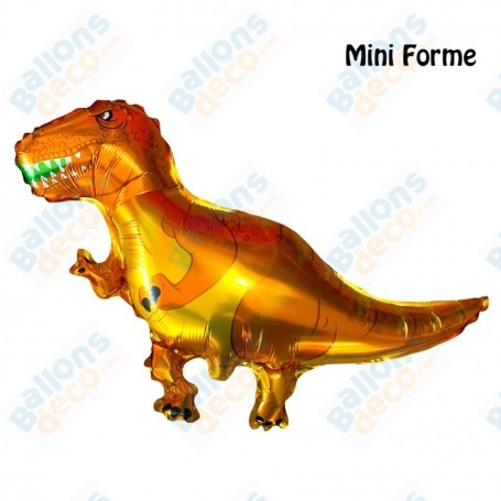 Ballon T-Rex Orange Vif Mini Air, décoration ballon Préhistoire.