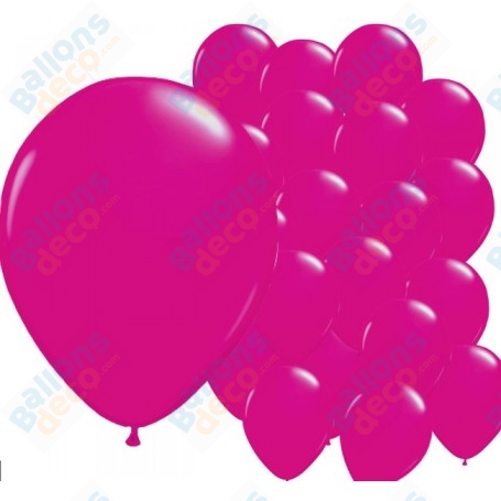 Ballons Ronds de baudruche Standard Magenta de 30 cm. décoration ballons, arche anniversaire Mariage