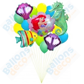 Ballons Ariel La Petite Sirène Univers De La Mer En Grappe Disney Ballons Ariel La Petite Sirène Univers De La Mer En Grappe Disney, Décorations ballons pour anniversaire.