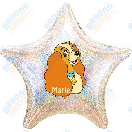 Ballon Belle et le Clochard Buste Personnalisable Disney, décoration ballon anniversaire Disney 1 face