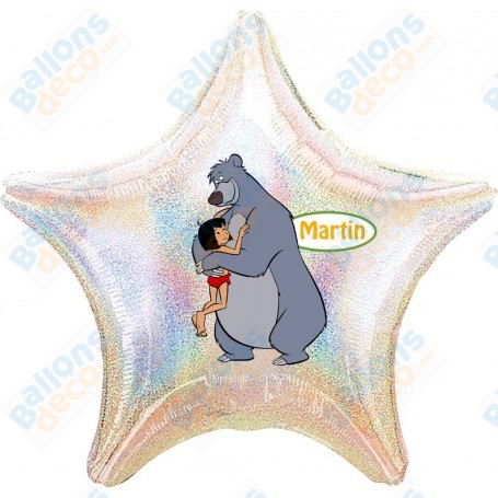 Ballon Mowgli et Baloo du Le Livre de la Jungle Personnalisable, 1 face, Décoration ballon Anniversaire