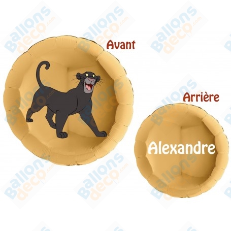 Ballon Bagheera La Panthère Noir Mowgli Avec Prénom, décoration Ballon Anniversaire Disney