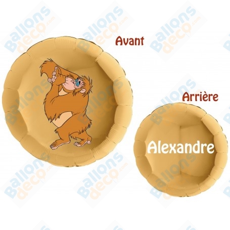 Ballon Singe Roi Louie de Mowgli Avec Prénom, décoration ballons anniversaire Disney