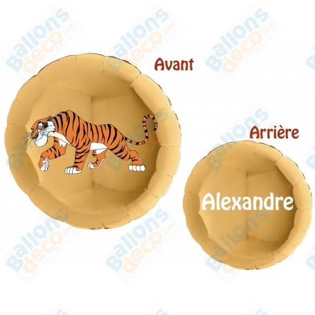 Ballon le Tigre Shere Khan de Mowgli Avec Prénom, décoration ballons anniversaire Disney