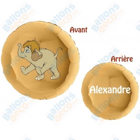 Ballon L'éléphant Junior de Mowgli Avec Prénom, Décoration ballons d'anniversaire Disney.