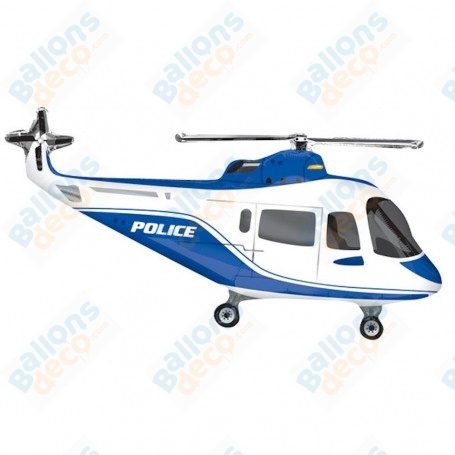 Ballon Hélicoptère de Police Bleu.