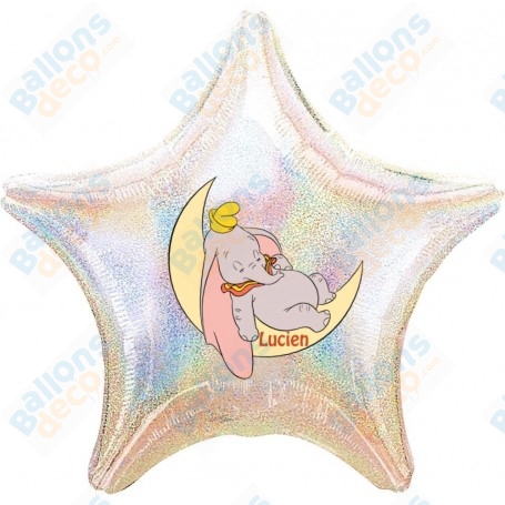 Ballon Dumbo Lune 1 face Personnalisable Disney, décoration ballons naissance .