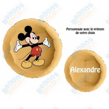 Ballon Mickey Disney Avec Prénom, décoration ballon anniversaire.