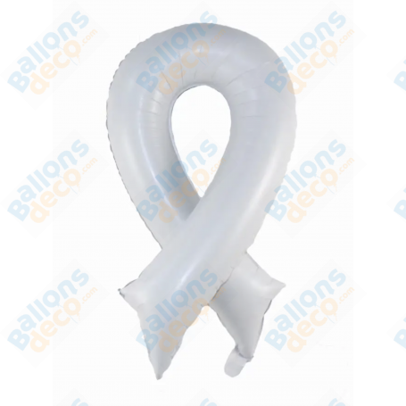 Ballon Ruban Blanc Cancer du Poumon, Décoration ballon, Tabac, Info Cigarettes.