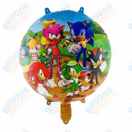 Ballon Sonic avec ses Amis Rond, décoration ballon Anniversaire, Jeux Vidéo, sega.