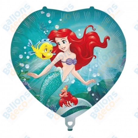 Ballon Ariel La Petite Sirène Coeur Des Océans, décorations ballons anniversaire Princesses Disney.