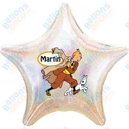 Ballon Tintin et Milou avec un Manteau Personnalisable 1 face, Décorations ballons pour anniversaire.