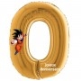 Ballon Dragon ball Z Combat Chiffre Zéro Or, Décorations ballons pour anniversaire Manga Japonais.