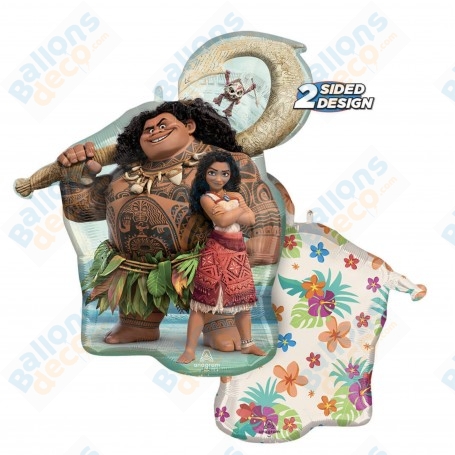 Ballon Vaiana et Maui Disney 2 Faces Anagram, Décorations ballons pour anniversaire.