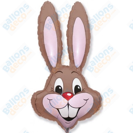 Ballon Tête De Lapin Marron, Décorations ballon animaux de la ferme, décoration de pâques.