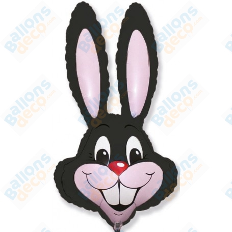 Ballon Tête De Lapin Noir, Décorations ballon animaux de la ferme, décoration de pâques.