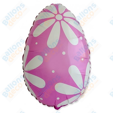 Ballon Oeuf Rose de Pâques Fleurs Flexmetal, Décoration avec des ballons pour Pâques, Naissances.