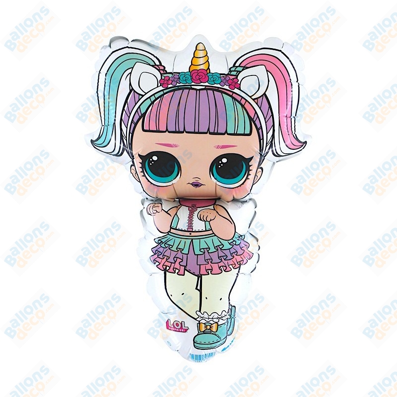 Ballon Poupée Lol Licorne Pastel Multicolores 