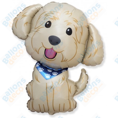 Ballon Chien Martin Beige Flexmetal, décoration ballon anniversaire, animalerie.