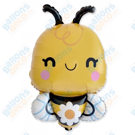 Ballon Abeille Fleur Monika Flexmetal, décoration ballon anniversaire, vendeur de miel, Vitrine de Pâques.
