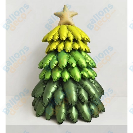 Ballon Sapin de Noël 4 Couleurs 4D, décoration ballon de Noël, Décorations de vitrine magasin.