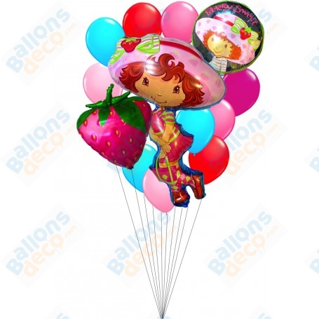 Ballon Charlotte Aux Fraises en Grappe, Décorations ballons pour anniversaire.