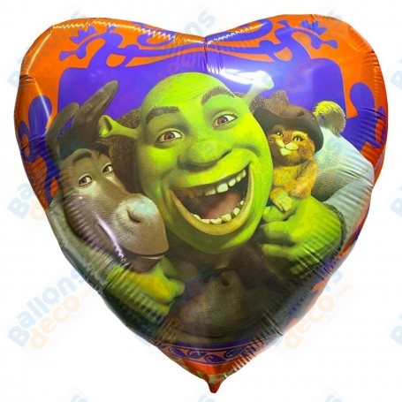 Ballon Shrek et L'âne Coeur de Grabo, décoration ballon anniversaire enfant.