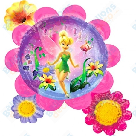 Ballon La Fée Clochette Cluster de Fleurs Disney, Décorations ballons pour anniversaire.