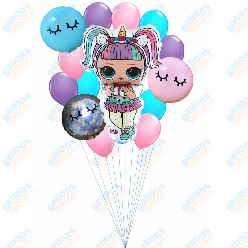 Ballon Poupée Lol Licorne Pastel Multicolores 