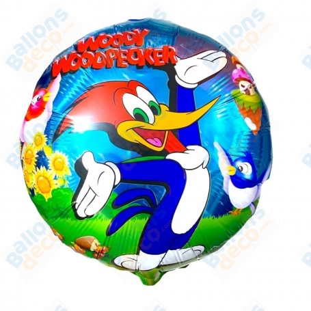 Ballon Woody Woodpecker Rond, Décorations ballons pour anniversaire.