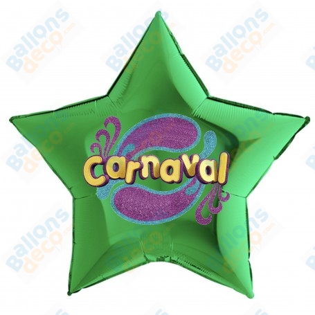 Ballons Étoiles Verte Carnaval de Couleurs 86 cm, décoration ballon pour le carnaval, Nice, Rio, Décoration Anniversaire.