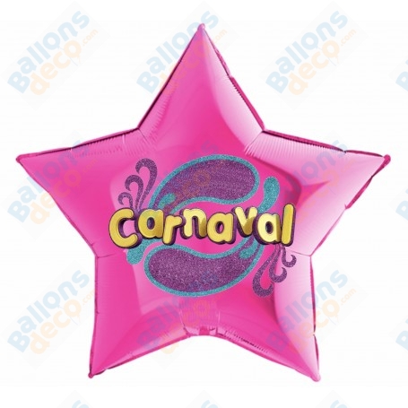Ballons Étoiles Fuchsia Carnaval de Couleurs 86 cm, décoration ballon pour le carnaval, Nice, Rio, Décoration Anniversaire.