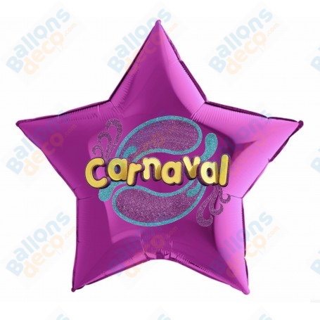 Ballons Étoiles Violette Carnaval de Couleurs 86 cm, décoration ballon pour le carnaval, Nice, Rio, Décoration Anniversaire.