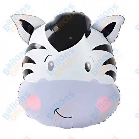 Ballon Zèbre Thomas Forme de Tête, Décorations ballons pour anniversaire, décoration safari, savane et Naissance.