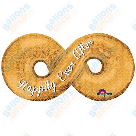 Ballon Logo de l'Infini Or, décoration ballon anniversaire, série Revenge.
