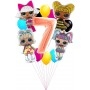 Ballons Poupées Lol en Grappe Avec Chiffre 7 Rose Gold Anniversaire