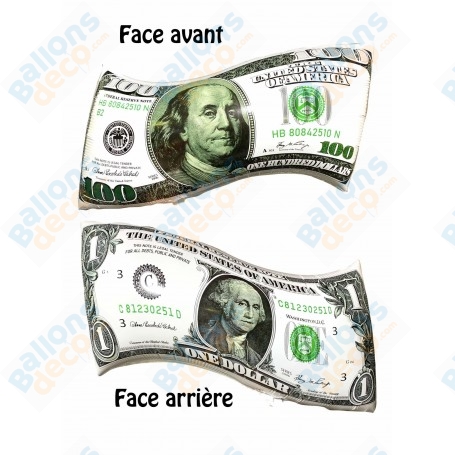 Ballon Billet 100 Dollars Américain, décorations ballon USA, Anniversaire, Voyage au État Unis.
