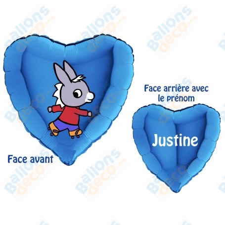 Ballon L'Âne Trotro Patin à Roulette Avec le Prénom, Décorations ballons pour anniversaire.