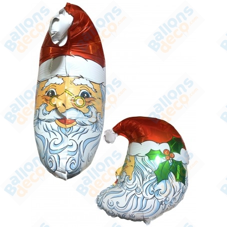 Ballon Père Noël en Forme de Croissant de Lune , Décorations ballons pour les Vitrine de Noël.