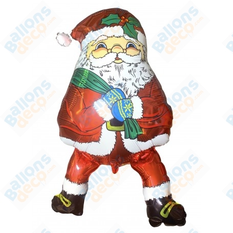 Ballon Père Noël Vintage avec des Jambes Grabo, décoration ballon vitrine de Noël.